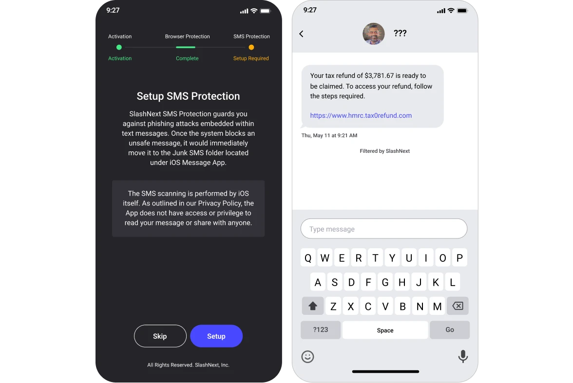 Smishing and Business Text Compromise (BTC) Protection
